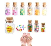 10 Pcs Miniature Food Candy Fruit Set, Mini Landscape Accessory in 4 Styles, Adorable Mini Food Toys, Cute Miniature Bottles, Mini Glass Jar for Dollhouse, Child, Pretend, DIY