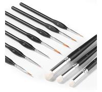 10 PCS Miniature Paint Brush Set with 7 Fine Detail & 3 Dry Brushes - Professional Model Painting Kit for Warhammer 40K, Citadel, AOS, Tabletop Miniatures, Scale Models and Wargaming Hobby