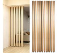 10 Pcs Modern Room Divider Screen Floor to Ceiling, Wood Slats Screens Partition Post, Entrance Hall Decorative Separator Column for Living Room, Doorway(Red Oak Wood,H 70cm/2.3ft)