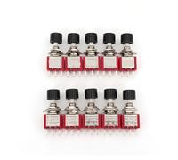 10 PCS Momentary Snap-Acting 3-Pin C-NO-NC 6MM Panel Mount SPDT Mini Buttons(10Pcs Black)