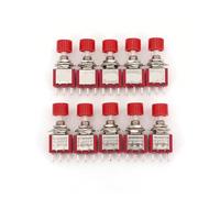 10 PCS Momentary Snap-Acting 3-Pin C-NO-NC 6MM Panel Mount SPDT Mini Buttons(10Pcs Red)