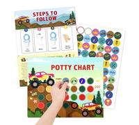 10 Pcs Monster Truck Potty Training Sticker Chart, Potty Training Chart for Boys and Girls, Potty Reward Chart with Stickers, Potty Training Chart with Stickers, Potty Sticker Chart (Multi)