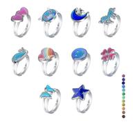10 PCS Mood Ring for Women, 17mm Diameter Temperature Change Color Changing