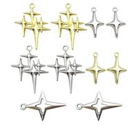 10 PCS Multi-purpose Alloy Pendant Four Pointed Star Pendant Jewelry Project Fashionable Accessories Pendant Decoration