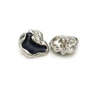 10 Pcs Multicolor 15-23mm Metal Cufflinks(Silver Black,23mm)