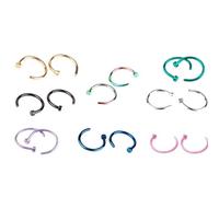 10 Pcs Multicolor New Unisex Nose Studs Surgical Steel Open Nose Ring Nose Hoop Body Piercing Stud Stylish Nice Processing