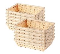 10 Pcs Natural Bamboo Basket Gift Hampers Retail Display Home Organizer (Small)