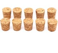 10 Pcs Natural Soft Wood Wine Corks, Cork Stoppers Wine Bottle Stopper Wooden Tapered Cork Plugs for Wine Beer Bottle Crafts, Wine Making