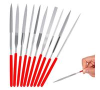 10 Pcs Needle Diamond File Set, 3×140mm Mini Glass File Jewelers Tools, Round Triangular Square Flat Shape Diamond Files Precision Hand Stone Carving Tools