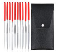 10 Pcs Needle File Set with Storage Bag, Mini Metal Needle Files Includes Round, Half-Round, Triangle, Square, Flat, Small File Set for Wood, Metal, Jewelry Precision