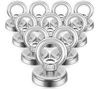 10 Pcs Neodymium Disc Magnets with Holes, 25 mm Magnetic Hooks Heavy Duty, Countersunk Rare Earth Magnets for Kitchen Hanging, Tool Storage and Wall Magnet