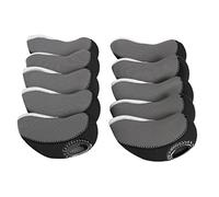 10 Pcs Neoprene Golf Iron Club Head Covers - Clear Window Black