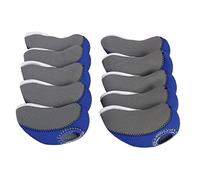 10 Pcs Neoprene Golf Iron Club Head Covers - Clear Window Dark Blue