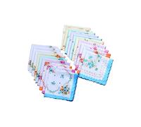 10 Pcs New Ladies Women Child 100% Cotton Flower Vintage Handkerchiefs Hankies