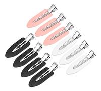 10 pcs No Crease Hair Clip No Bend Hair Curl Pin Clips for Bangs Finger Waves Makeup Application Hairdressing Hairpins (Black, White, Pink)