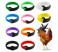 10 Pcs No Crow Rooster Collar Anti Noise Neck Belt for Roosters Cockerel Velcro Nylon Rooster Collar to Stop Crowing Prevent Chicken from Screaming or Disturbing Neighbors