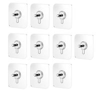 10 Pcs No Drill Wall Hooks | Heavy Duty Adhesive Hangers for Kitchen, Bathroom and Home | Damage-Free Picture Hanging Hardware with Removable Non-Marking Tape