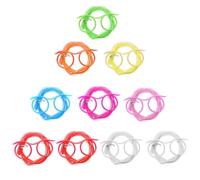 10 Pcs Novelty Loop Eyewear Set with Built-in Straws - 8 Colourful Reusable Hard Plastic Straws Glasses for Kids' Parties, Hen Nights & Summer Events - Reusable Fun Accessories for Celebrations