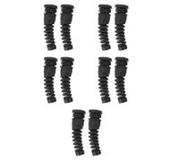 10 Pcs Npt 1/2 Cable Glands Ip68 Spiral Strain Relief Connectors | Black Pa66 Construction, Integrated Washer, Double Sealing, for 6-12mm Wires, Sensor Cables and Control Panel Pass-through