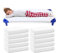 10 Pcs Nursery Cot Sheets, Standard Size Toddler Cot Sheet, 23" x 51" Preschool Kids Nap Cot Sheets, Breathable Microfiber Soft Fitted Sheet Cover for Children Boys and Girls Rest, White
