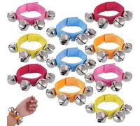10 Pcs Nylon Band Wrist Bell Ankle Bells Band Green Wrist Bell Multi Color Musical Rhythm Toys for Kids Baby Adult Best Holiday Birthday Party Gifts