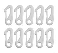 10 Pcs Nylon Flag Pole Clips Hooks Plastic Snap Hook Set for Flagpole Rope Attachment Compatible with All Standard Grommeted Flags Weather Resistant (White)