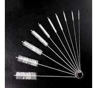 10 Pcs Nylon Straw Cleaning Brush Set - Bottle Pipe Cleaner Brushes for Straws, Kettles, Tubes & Spouts - Flexible Stainless Steel Wire with High-Density Nylon Bristles - Multi-Size Pipe Cleaner Set