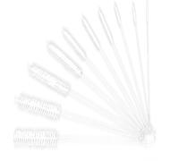 10 Pcs Nylon Straw Cleaning Brush Set, Flexible Pipe Cleaner Brush with Stainless Steel Wire for Straws, Bottles, Tubes & Narrow Containers - Multi-Size Bottle Brush Set