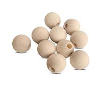 10 pcs of 20 mm Natural Wooden Beads Wood Spacer Beads Round Wood Loose Beads for Jewellery Making and Macrame