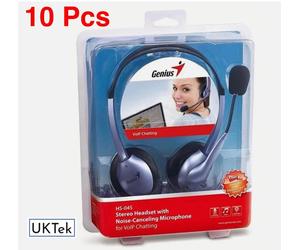 10 pcs of Genius HS-04S Blue and Black Headphones with Microphone - Clearance
