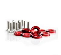 10 Pcs of M6 Anodized Aluminum Screw Washers & Bolts for Auto Parts Installation Under the Hood (Red)