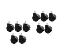 10 Pcs Office Chair Swivel Caster Wheels Replacement for Chairs | Polyurethane and Metal Build, Heavy Duty 30kg Load, Black Finish, for Home or Office Use