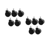 10 Pcs Office Chair Wheels Swivel Stem Casters Heavy Duty | Polyurethane and Metal Build, Smooth Rolling Action, Home and Office Use, Black Finish, 30kg Load