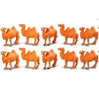 10 Pcs Orange Camel Figurines Hand Painted Miniature Animal Statue Desert Camels Figures Animal Figurines Camel Models for Table Desktop Cake Toppers Collection Home Ornaments Decor