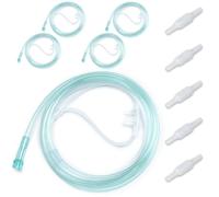 10 PCS Oxygen Nasal Cannula, Includes 5PCS 6.5Ft Nasal tubing for Adult & 5PCS Tubing Swivel Connector, Soft-Touch & Kink-Resistant, Great-Value Supplies by BlessEase.
