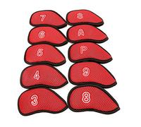 10 Pcs/Pack Meshy Golf Iron Covers Set Headcover Fit Most Irons Waterproof red