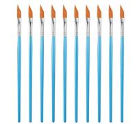 10 Pcs Paint Brush Dagger Brush 1/4 Inch Angled Art Paintbrushes Synthetic Dagger Striper Brush with Long Handle for Acrylic Watercolor Oil Artist Face Body Nail Rock Painting Art
