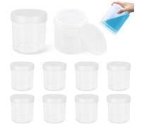 10 Pcs Paint Pots with Lids, Plastic Jars 0.08 Gallon/300ml Clear Paint Storage Containers for Home Office Commercial Use