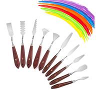 10 Pcs Palette Knife Set for Acrylic Wooden Handle Painting Pallet Knife Set Art Tools for Oil Paint Canvas
