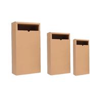 10 PCS Paper Slide Drawer Box Mini Crafts Cardboard Boxes For Business Candy Wedding Party Favor Gift Packaging(Brown,12x9x3.3cm)