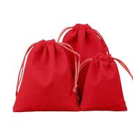 10 Pcs Party Gift Package Multi Colors Velvet Jewelry Bag Wedding Candy Luxury Small Drawstring Pouch(Red,13x18cm(10pcs))