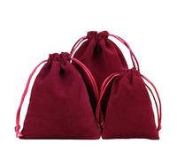 10 Pcs Party Gift Package Multi Colors Velvet Jewelry Bag Wedding Candy Luxury Small Drawstring Pouch(Burgundy,20x25cm(10pcs))