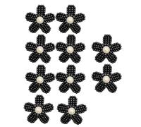 10 Pcs Patch Imitation Pearl Flower Applique Decorative Clothes Hairpin