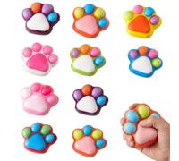 10 PCS Paw Squishy, Cute Super Soft Squeeze Stress Relief Tools,Random Colour Cat Paw Squishies, Effective Emotion Relief Decompression Relaxation Fidget Tools, Adorable Desk Decor for Office Use