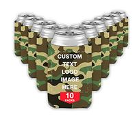 10 Pcs Personalised Can Cooler Sleeves Custom Beer Soda Drink Holders with Logo Photo Text Customised Gift for Christmas Wedding Party