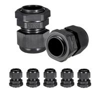 10 Pcs PG13.5 Black Nylon Waterproof Cable Gland IP68 With Lock Nut For 6-12mm Cables In Control Boxes Switchboards Machines