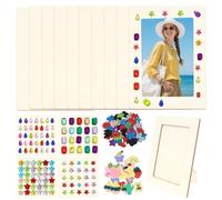 10 Pcs Picture Frame Painting Craft Kit, Wooden DIY Unfinished Photo Frames with Glitter Stickers, Paint Your Own Sets for School Crafts, Home Decorations(Set 1)
