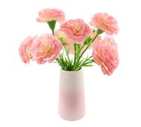 10 Pcs Pink Carnation Artificial Flowers,Lifelike Silk Carnation Fake Flower Bulk Bouquet Floral Arrangement with Stem for Mother's Day Birthday DIY Craft Wedding Spring Summer Hawaii Party Decoration