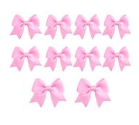 10 Pcs Pink Grosgrain Ribbon Hair Bow Alligator Clips For Girls | Boutique Mini Accessories For Babies, Toddlers, Daily Wear And Parties