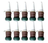 10 Pcs Plant Self-Watering Spikes, Brown Ceramic Automatic Drip Irrigation Kit for Indoor Plants, Vacation Plant Care, Fits Most Coke Bottles, for Home Use, 4.1 in / 10.5 cm
